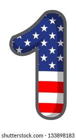 Illustration of a number with symbols of the USA on a white background