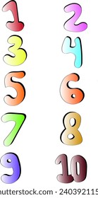 Illustration of numbers from 1 to 10