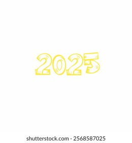 Illustration of numbers arranged to become 2025, namely the number of a year