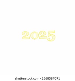 Illustration of numbers arranged to become 2025, namely the number of a year