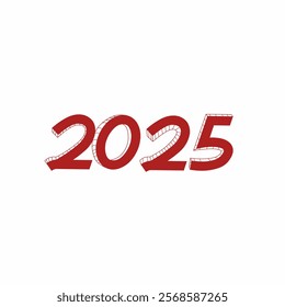 Illustration of numbers arranged to become 2025, namely the number of a year