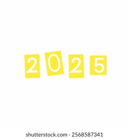 Illustration of numbers arranged to become 2025, namely the number of a year