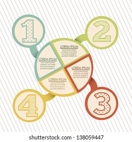 Illustration of Numbers Brochure, step by step, count or list, vector illustration