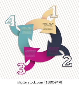 Illustration of Numbers Brochure, step by step, count or list, vector illustration