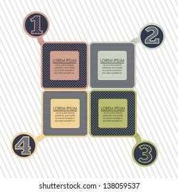 Illustration of Numbers Brochure, step by step, count or list, vector illustration