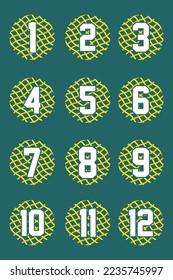 illustration of numbers for counting days or counting anything for poster template in vintage style