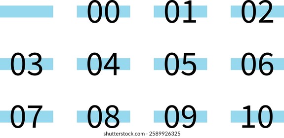 Illustration of numbers drawn on light blue highlighter lines - Powered by Shutterstock - Get 15% off with code: PIKWIZARD15