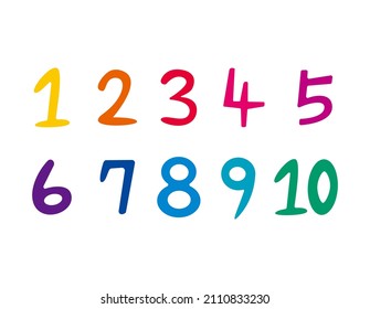 Illustration of numbers Handwritten. Vector illustration.