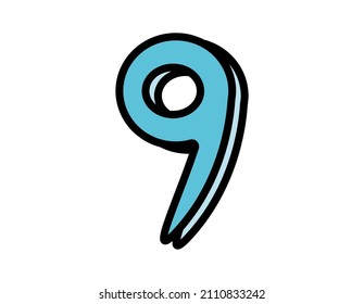 Ilustración de números manuscritos. Ilustración vectorial.