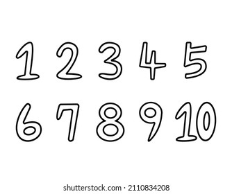 Illustration Numbers Handwritten Vector Illustration Stock Vector ...