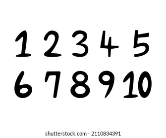 Illustration of numbers Handwritten. Vector illustration.