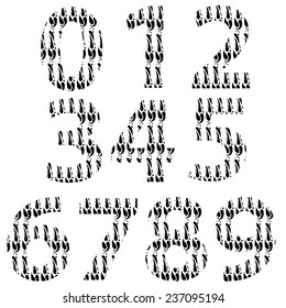 illustration  with  numbers on white background