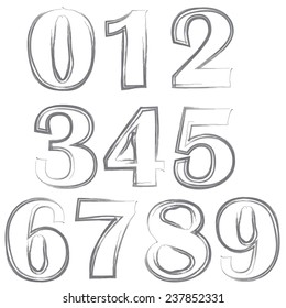 illustration  with  numbers on white background