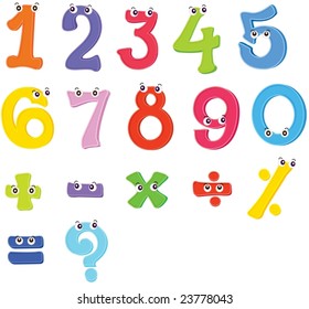 Illustration Numbers Zero Nine Math Symbols Stock Vector (Royalty Free ...