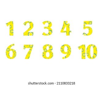 Illustration of numbers. Vector illustration. Colorful letters.
