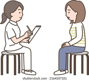 Illustration of a nurse asking a patient