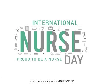 illustration of Nurse Day on white background.