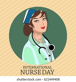 illustration of Nurse Day on white background.