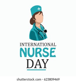 illustration of Nurse Day on white background.