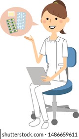 Illustration of a nurse interviewing.