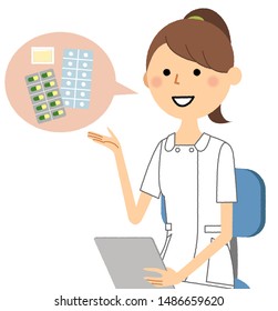 Illustration of a nurse interviewing.