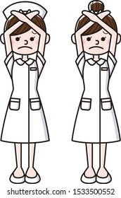 Illustration of a nurse making NG gesture