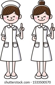 Illustration of a Nurse Pointing the Finger at something