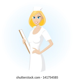 Illustration of nurse portrait. Concept of represent profession.