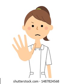 It is an illustration of a nurse to stop.