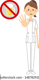It is an illustration of a nurse to stop.
