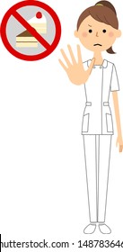 It is an illustration of a nurse to stop.