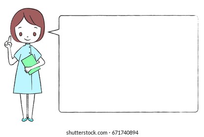 Illustration of a nurse taking a pose