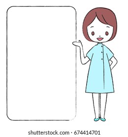Illustration of a nurse taking a pose
