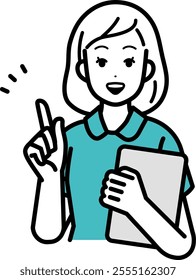 Illustration of nurse, teaching point.