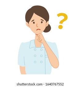 Illustration of a nurse thinking about a problem.