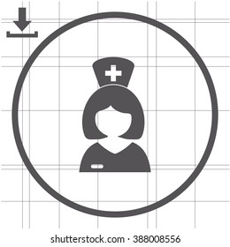 Illustration of nurse. Vector icon.