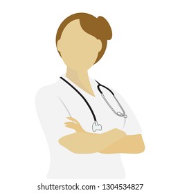 Illustration of nurse in white jacket and hat