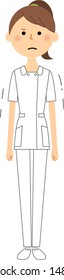 It is an illustration of a nurse who regrets.