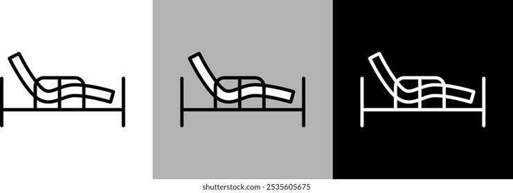 Illustration of a nursing bed. Simple line drawing vector icon.