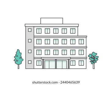 Illustration of a nursing home or medical facility building