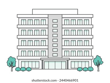 Illustration of a nursing home or medical facility building