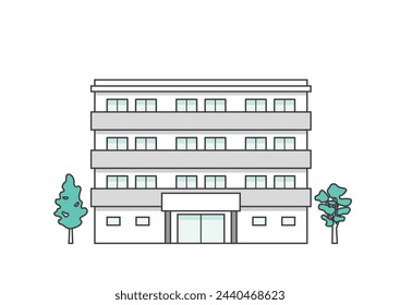 Illustration of a nursing home or medical facility building