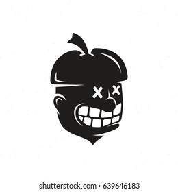 Illustration Nut Crazy, Sign For Logo