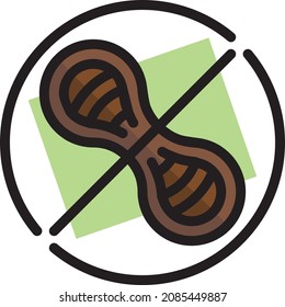 The illustration of nut free icon vector. Suitable for food and beverages, restaurant bar or cafe.