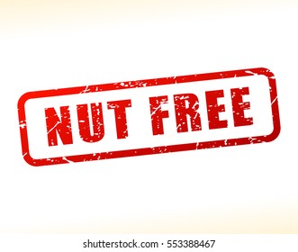 Illustration of nut free text buffered on white background