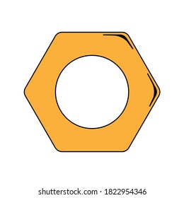 Illustration nut tool icon workshop industrial instrument