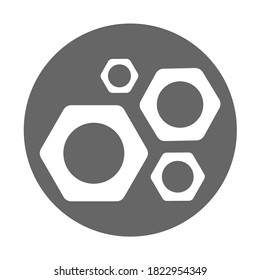 Illustration nut tool icon workshop industrial instrument