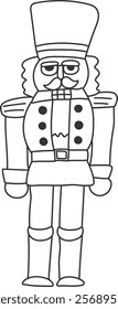 An illustration of a nutcracker with distinctive hand drawn lines