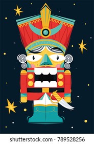 Illustration of a nutcracker, vector