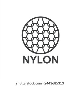 ilustración de hilo de nylon, icono de nylon, arte vectorial.